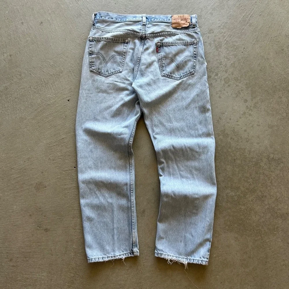 Vintage‎ Levis 505 Jeans Size 34x30 Blue Medium Wash Denim Regular Straight Leg